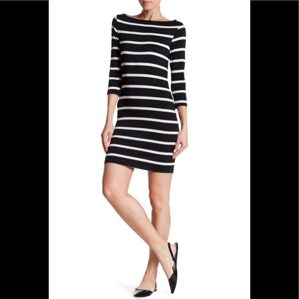 NWOT Striped black & white bodycon dress